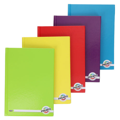 Premto - A5 160 Page Assorted Hardcover Notebooks - Pack of 5 by Premto on Schoolbooks.ie