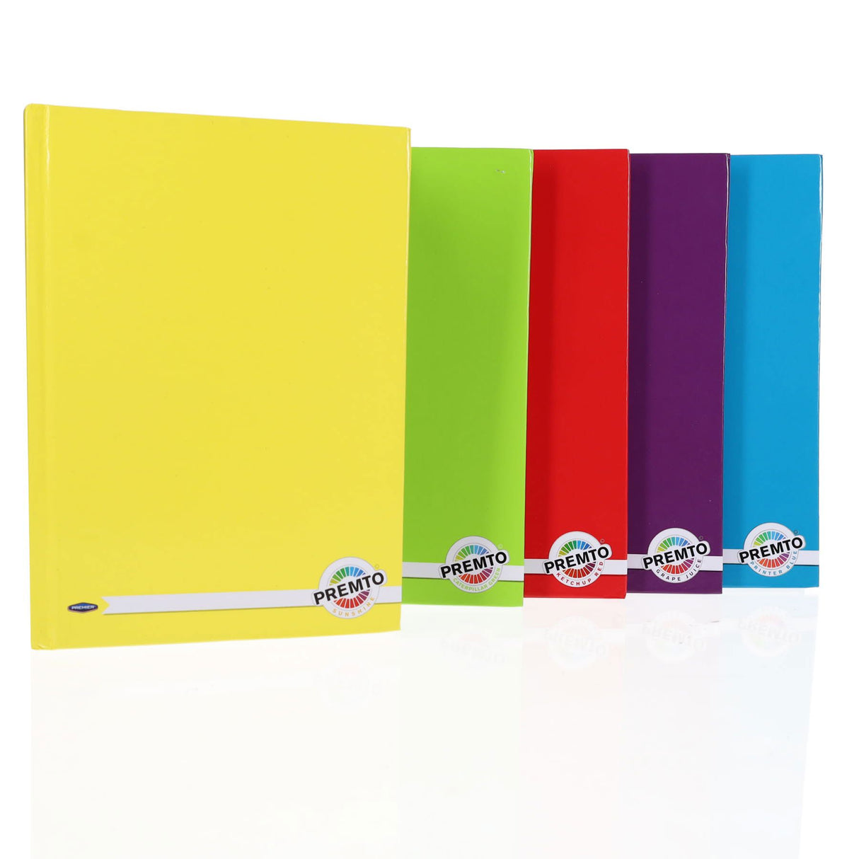 Premto - A5 160 Page Assorted Hardcover Notebooks - Pack of 5 by Premto on Schoolbooks.ie
