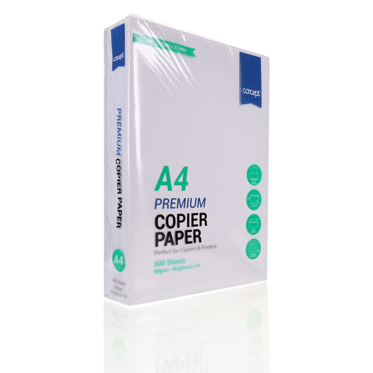 Concept - A4 Paper - 80gsm - White - Ream of 500 Sheets by Concept on Schoolbooks.ie