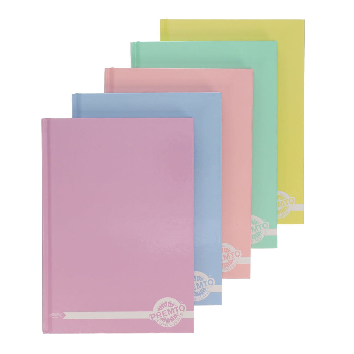 Premto - A5 160 Page Assorted Pastel Hardcover Notebooks - Pack of 3 + 2 Free by Premto on Schoolbooks.ie