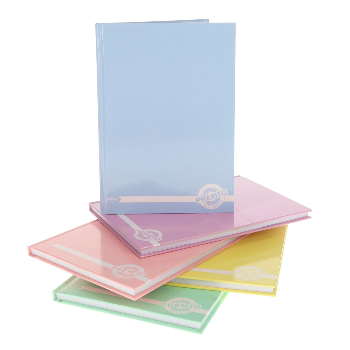 Premto - A5 160 Page Assorted Pastel Hardcover Notebooks - Pack of 3 + 2 Free by Premto on Schoolbooks.ie