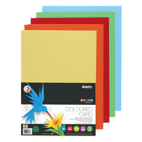 Premier Activity - Coloured Card - Rainbow - A4 - 160gsm - 50 Sheets by Premier Activity on Schoolbooks.ie
