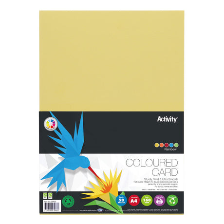 Premier Activity - Coloured Card - Rainbow - A4 - 160gsm - 50 Sheets by Premier Activity on Schoolbooks.ie