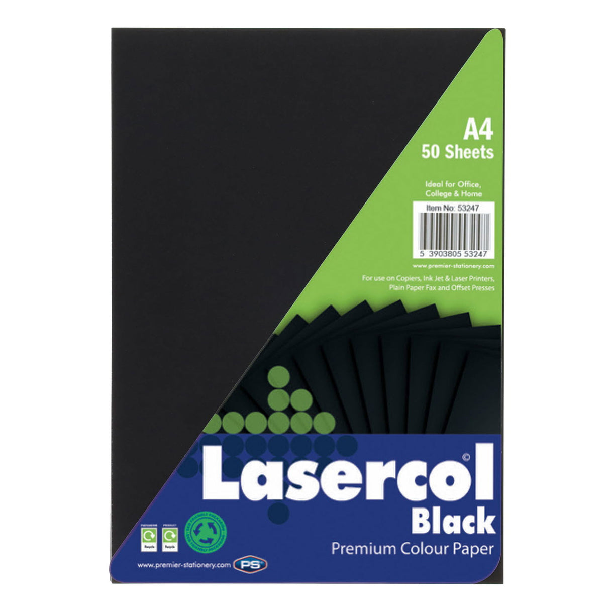 Lasercol - Activity Paper - A4 - Black - Pack of 50 Sheets by Lasercol on Schoolbooks.ie