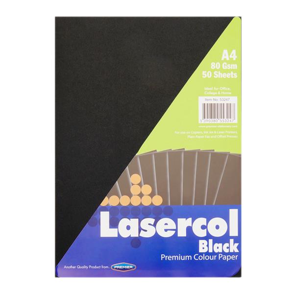 Lasercol - Activity Paper - A4 - Black - Pack of 50 Sheets by Lasercol on Schoolbooks.ie