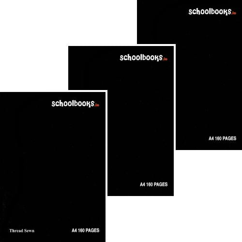 Schoolbooks.ie - A4 Hardback Notebook - 160 Page - 3 Pack - Black by Schoolbooks.ie on Schoolbooks.ie