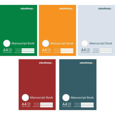 Schoolbooks.ie - A4 Manuscript Book - 120 Page - Pack of 5 - Assorted by Schoolbooks.ie on Schoolbooks.ie
