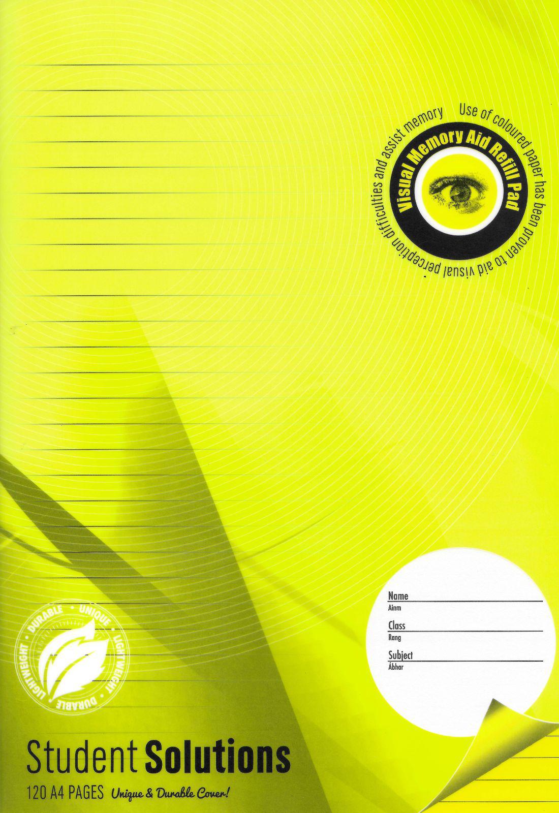 Student Solutions - Visual Aid Manuscript Book - Durable Cover - A4 - 120 Page - Yellow by Student Solutions on Schoolbooks.ie