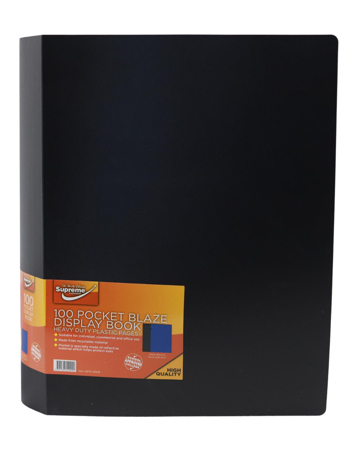 Supreme - Display Book - 100 Pocket - A4 - Black by Supreme Stationery on Schoolbooks.ie