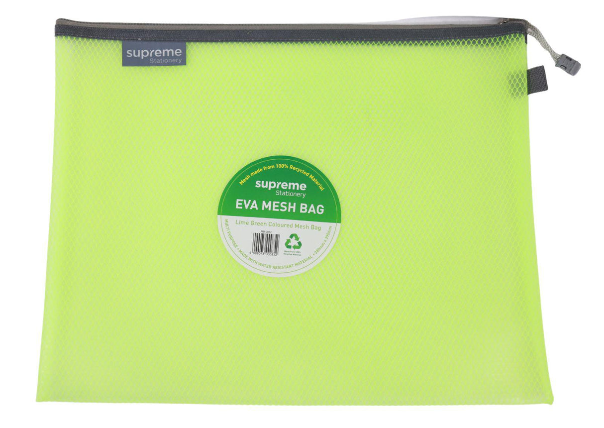 Eva B4+ Mesh Bag - Green by Supreme Stationery on Schoolbooks.ie