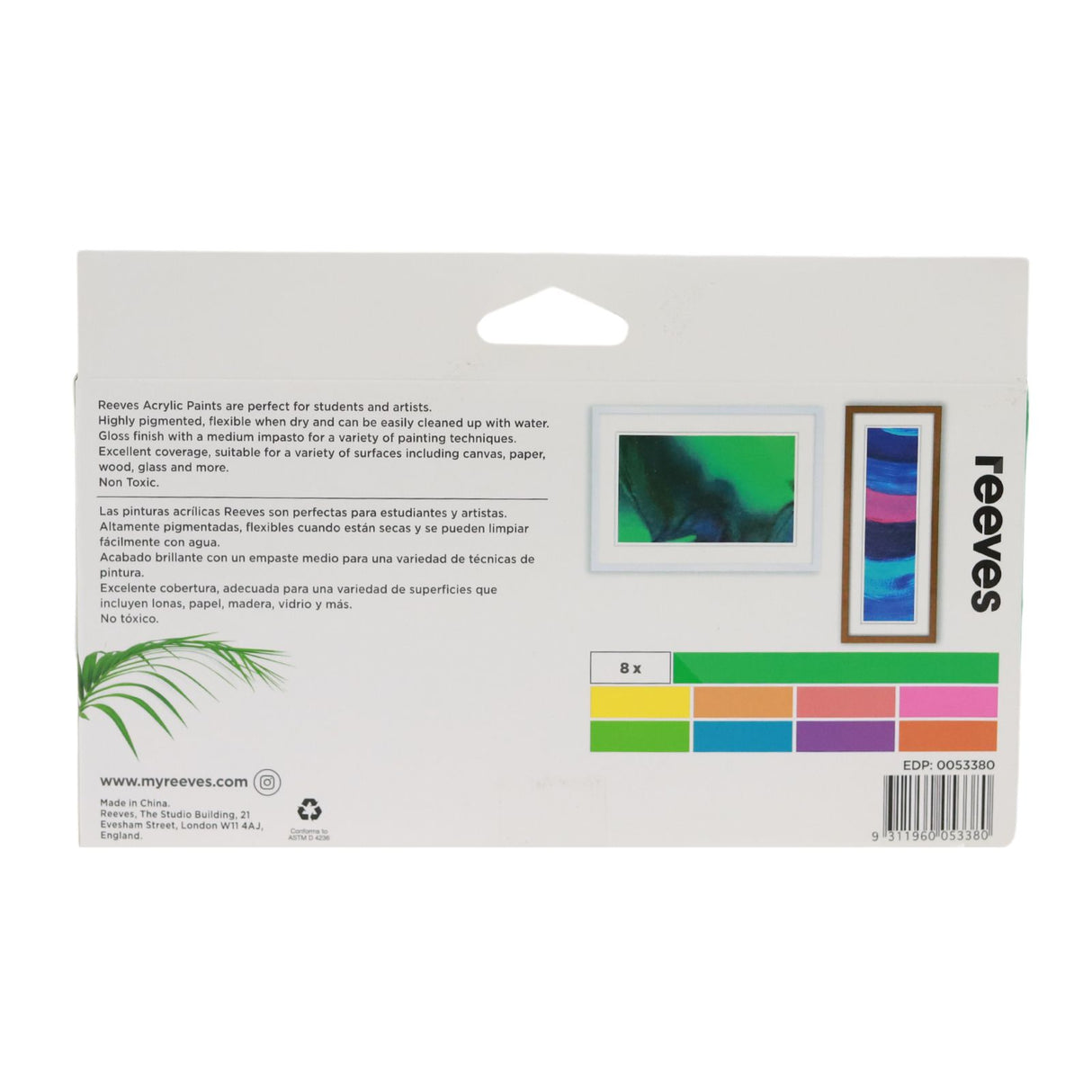 Reeves Acrylic Set 8 x 22ml - Fluorescent Colours by Reeves on Schoolbooks.ie