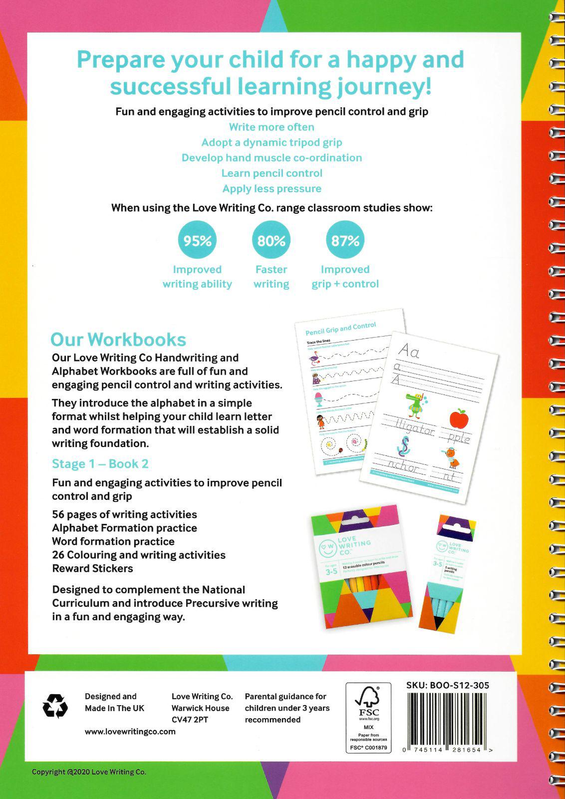 Love Writing Co - Handwriting and Alphabet Practice - Book 2 - Age 3 to 5 by Love Writing Co. on Schoolbooks.ie