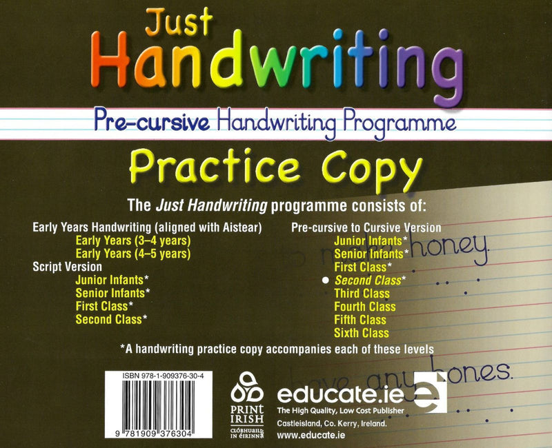 Just Handwriting - 2nd Class by Educate.ie on Schoolbooks.ie