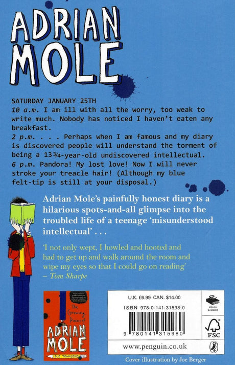 The Secret Diary of Adrian Mole Aged Thirteen and Three Quarters by Penguin Books on Schoolbooks.ie