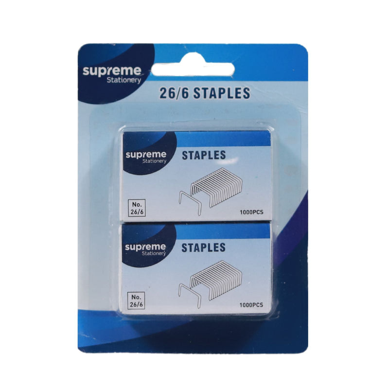 2 x 1000 Staples Blister Carded by Supreme Stationery on Schoolbooks.ie
