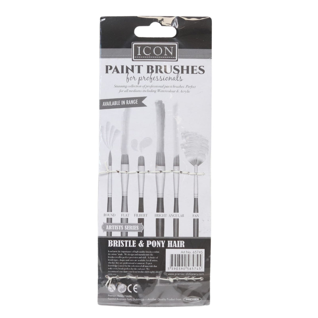 Icon - Assorted Size Paint Brushes - Card of 10 by Icon on Schoolbooks.ie