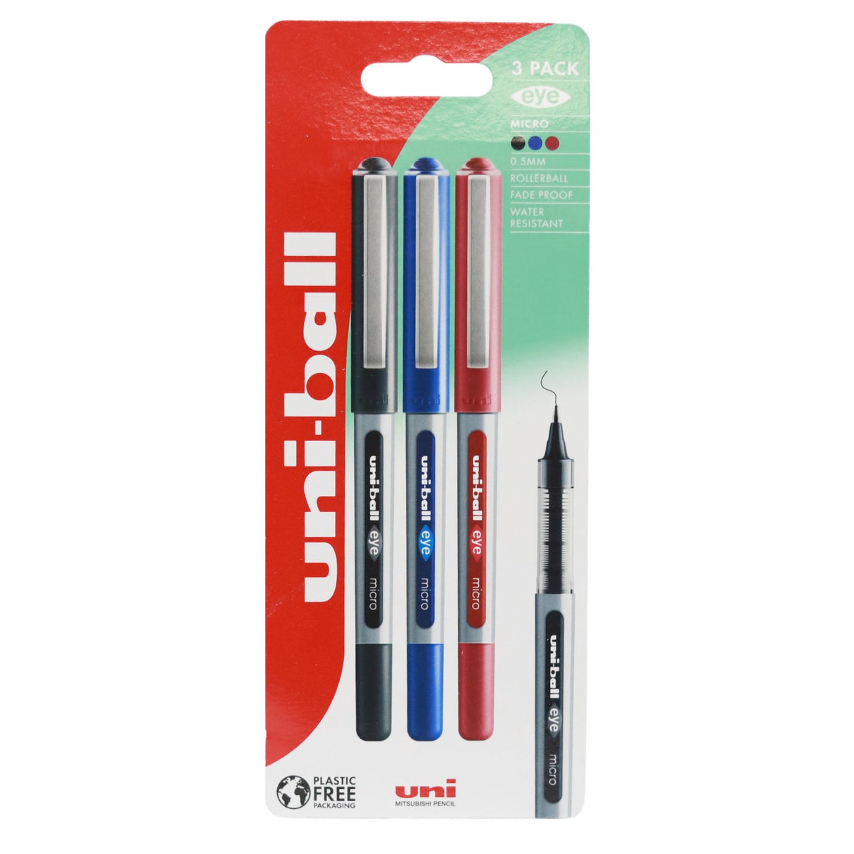 Uni-Ball - 150 Eye Micro 3 Pack - Black / Blue / Red by Uni-Ball on Schoolbooks.ie