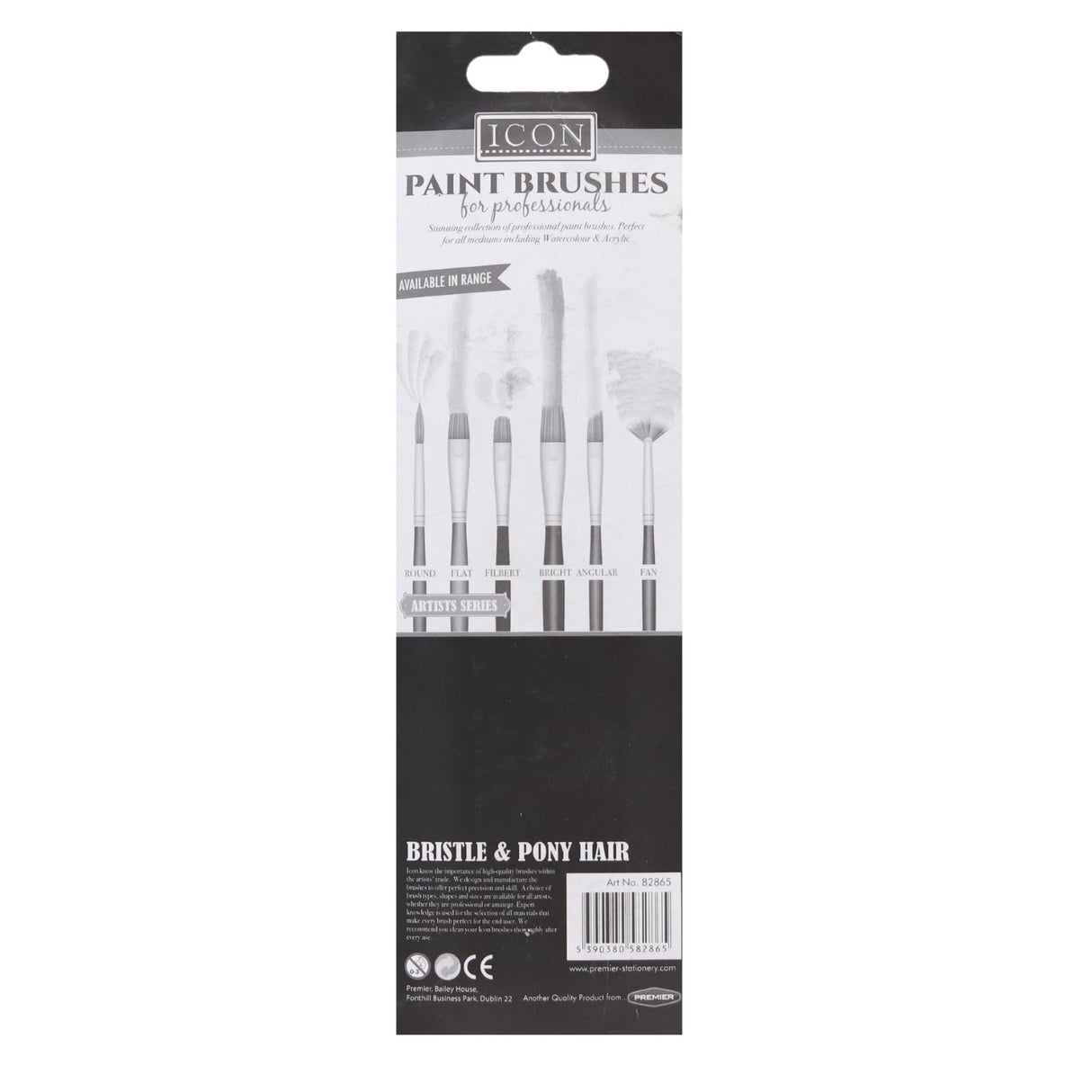 Icon Card of 6 Assorted Size Paint Brushes by Icon on Schoolbooks.ie
