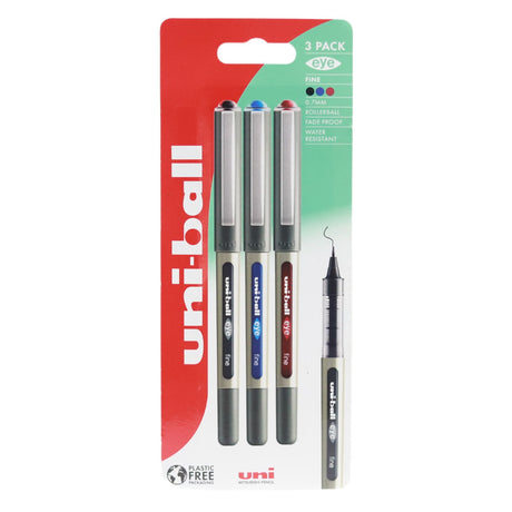 Uni-Ball - 157 Eye Fine 3 Pack - Black / Blue / Red by Uni-Ball on Schoolbooks.ie