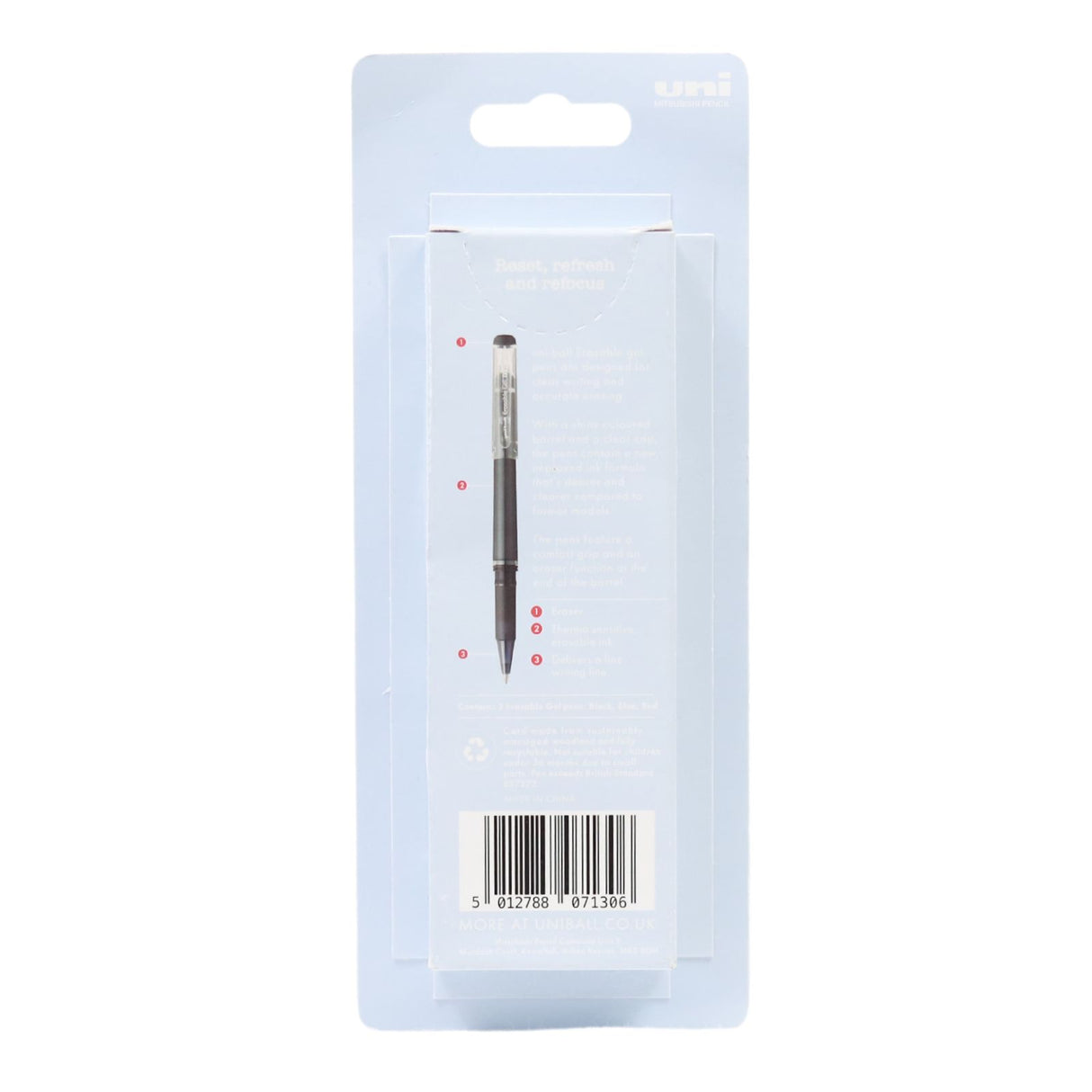 Uni-Ball - Erasable Capped 3 Piece - Black / Blue / Red by Uni-Ball on Schoolbooks.ie