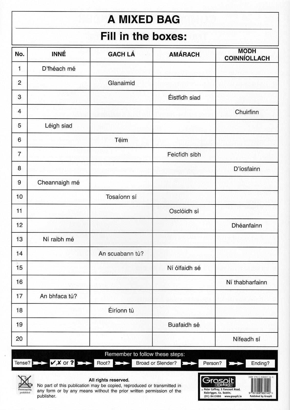 Irish Verbs Made Easy - Workbook by Graspit on Schoolbooks.ie