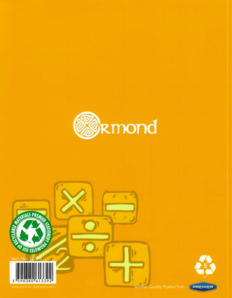 Ormond 40 Page Durable Cover 20mm Square Junior Sum Copy by Ormond on Schoolbooks.ie