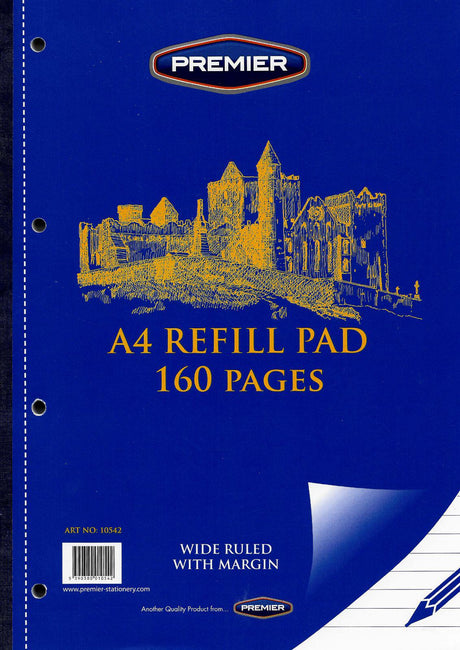 ■ Premier A4 160pg Refill Pad - Side Bound by Premier on Schoolbooks.ie