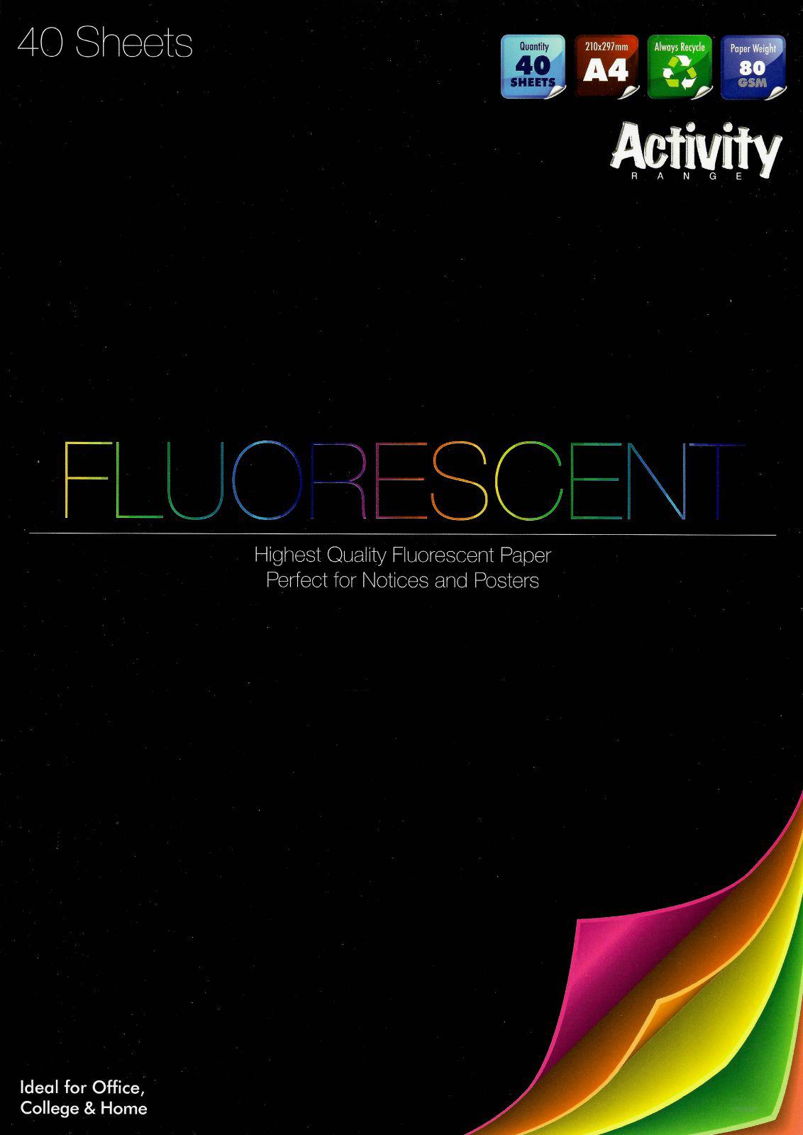 Premier Activity - A4 Fluorescent Pad - 40 Sheets by Premier Activity on Schoolbooks.ie