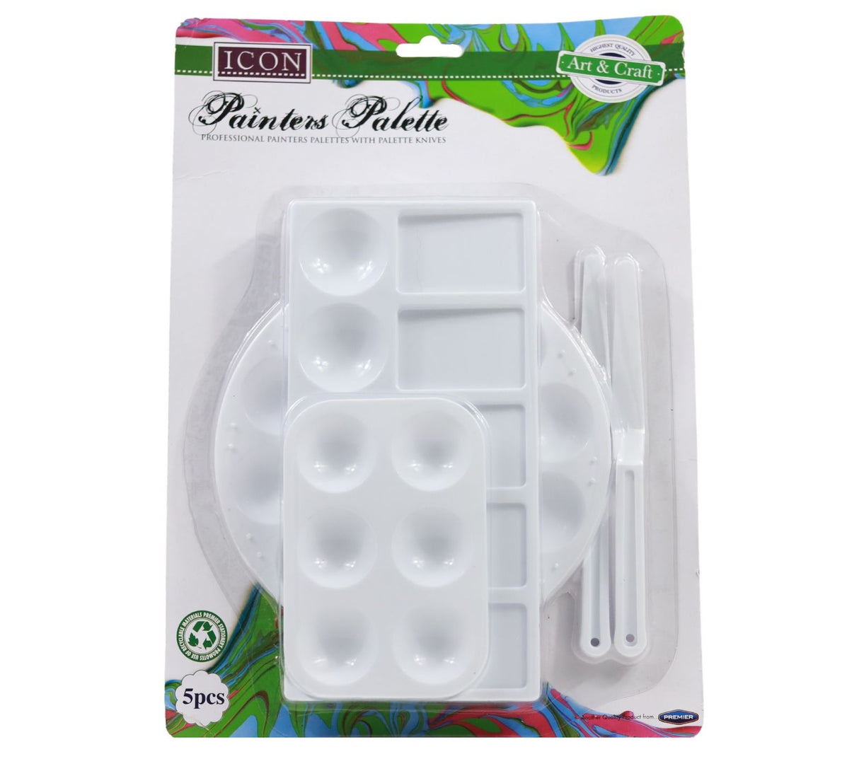 Icon 5 Piece Plastic Painters Palette & Knives Set by Icon on Schoolbooks.ie