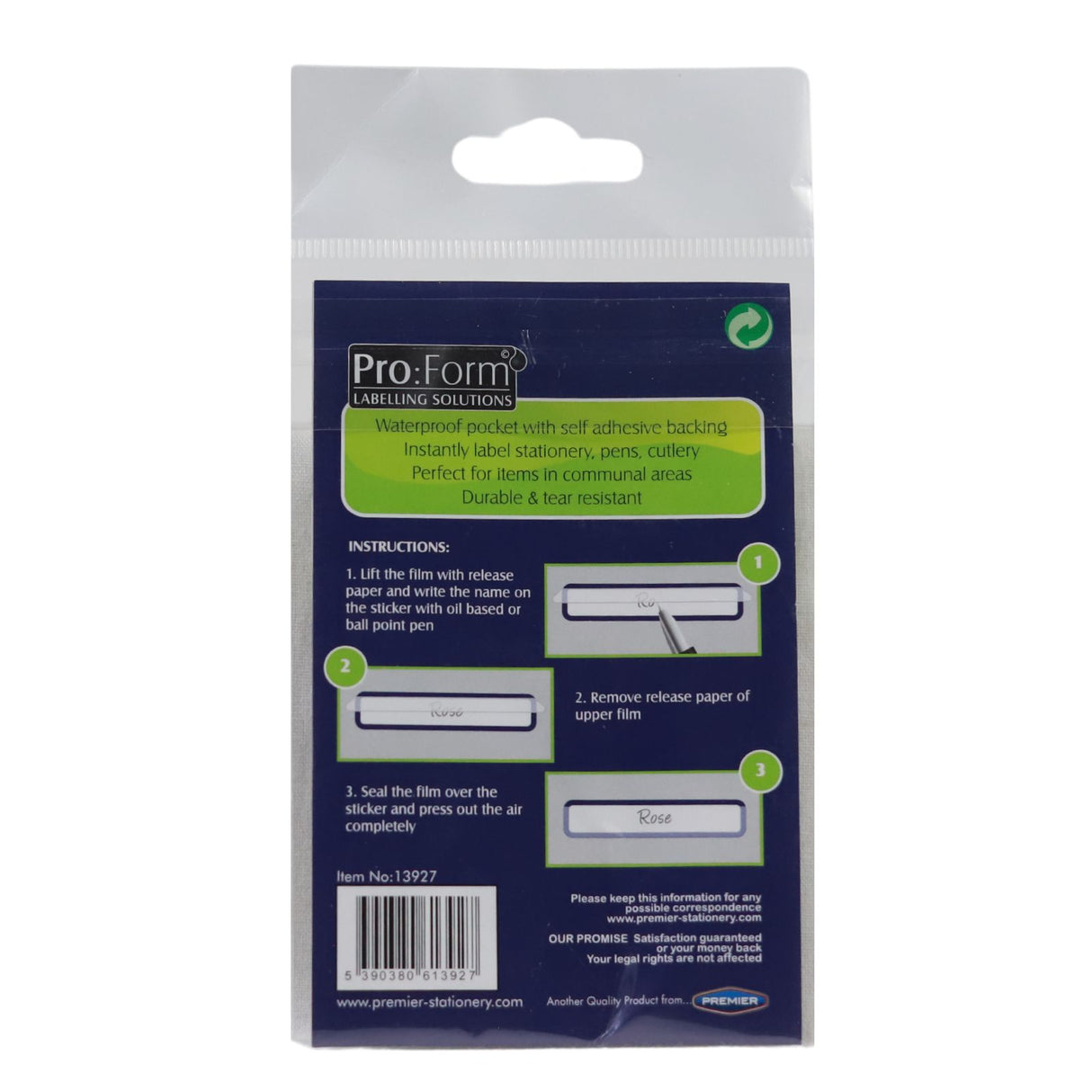 Pro:Form - Waterproof Sealable Labels - Pack of 18 by Pro:Form on Schoolbooks.ie