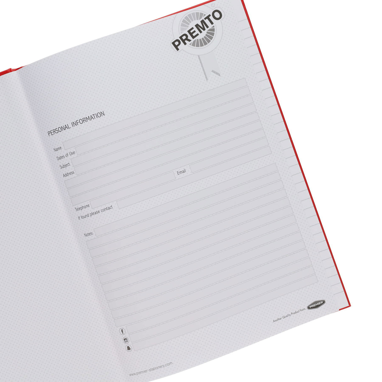 Premto - A4 160pg Hardcover Notebook - Red by Premto on Schoolbooks.ie
