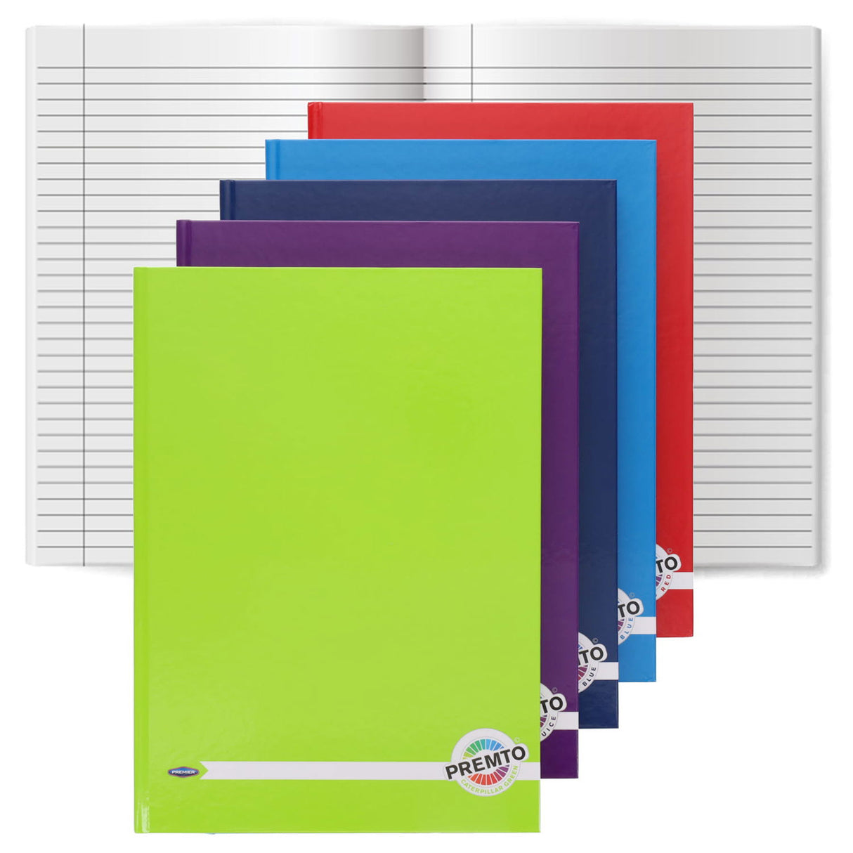 Premto - Hardback Notebook - A4 - 160 Page - Assorted - Pack of 5 by Premto on Schoolbooks.ie
