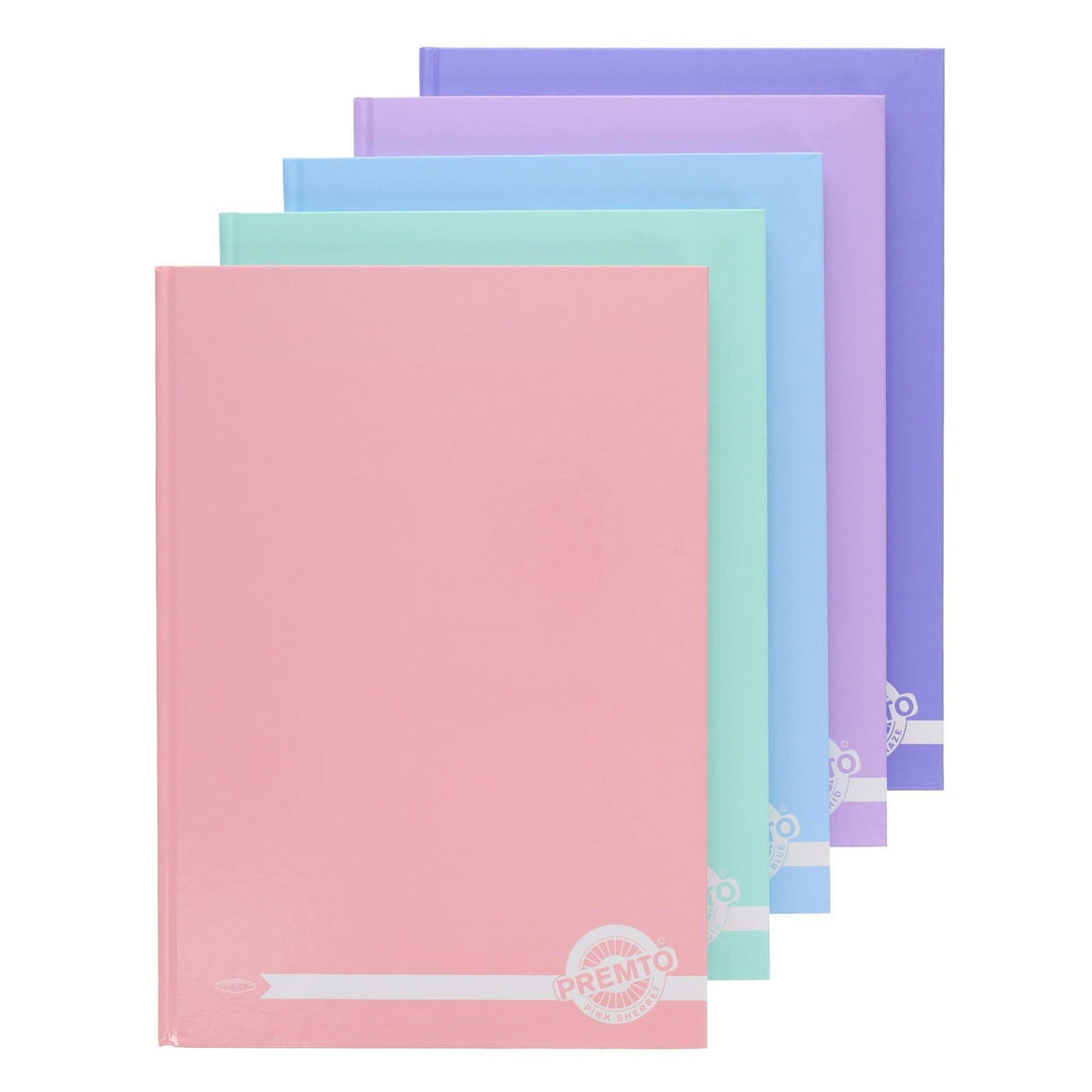Premto - Hardback Notebooks - Pastel - A4 - 160 Page - Pack of 5 by Premto on Schoolbooks.ie