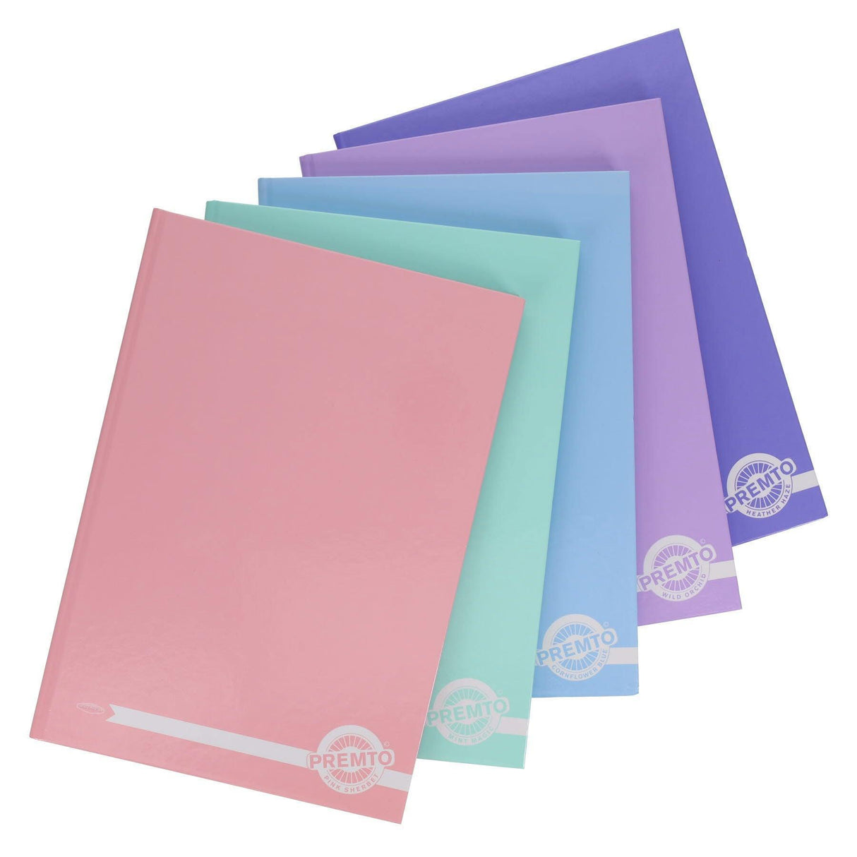 Premto - Hardback Notebooks - Pastel - A4 - 160 Page - Pack of 5 by Premto on Schoolbooks.ie