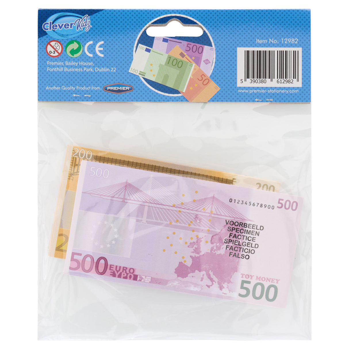 Clever Kidz - Paper Money Set - Euro - 70 Pieces by Clever Kidz on Schoolbooks.ie