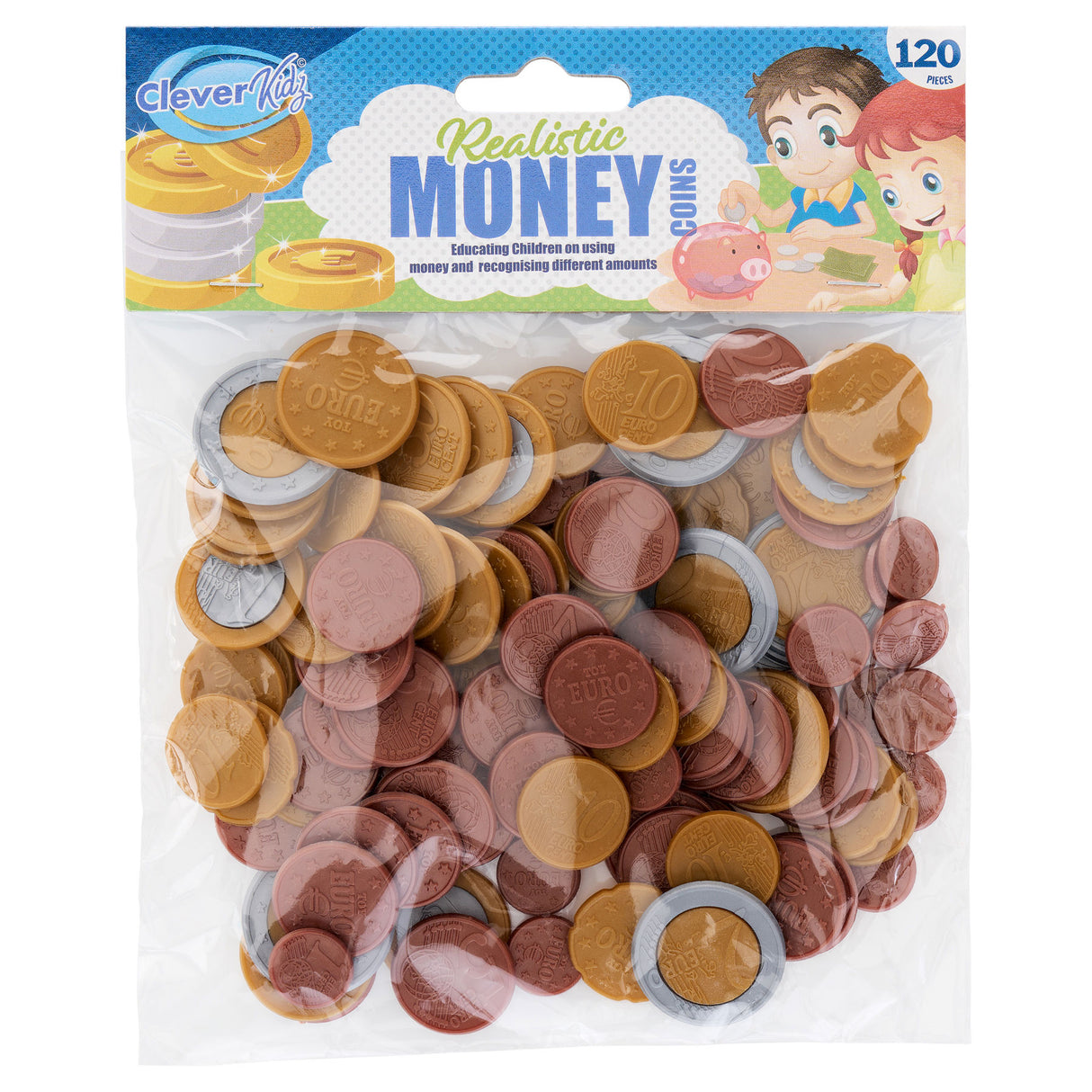Clever Kidz - Coin Money Set - Euro - 120 Pieces by Clever Kidz on Schoolbooks.ie
