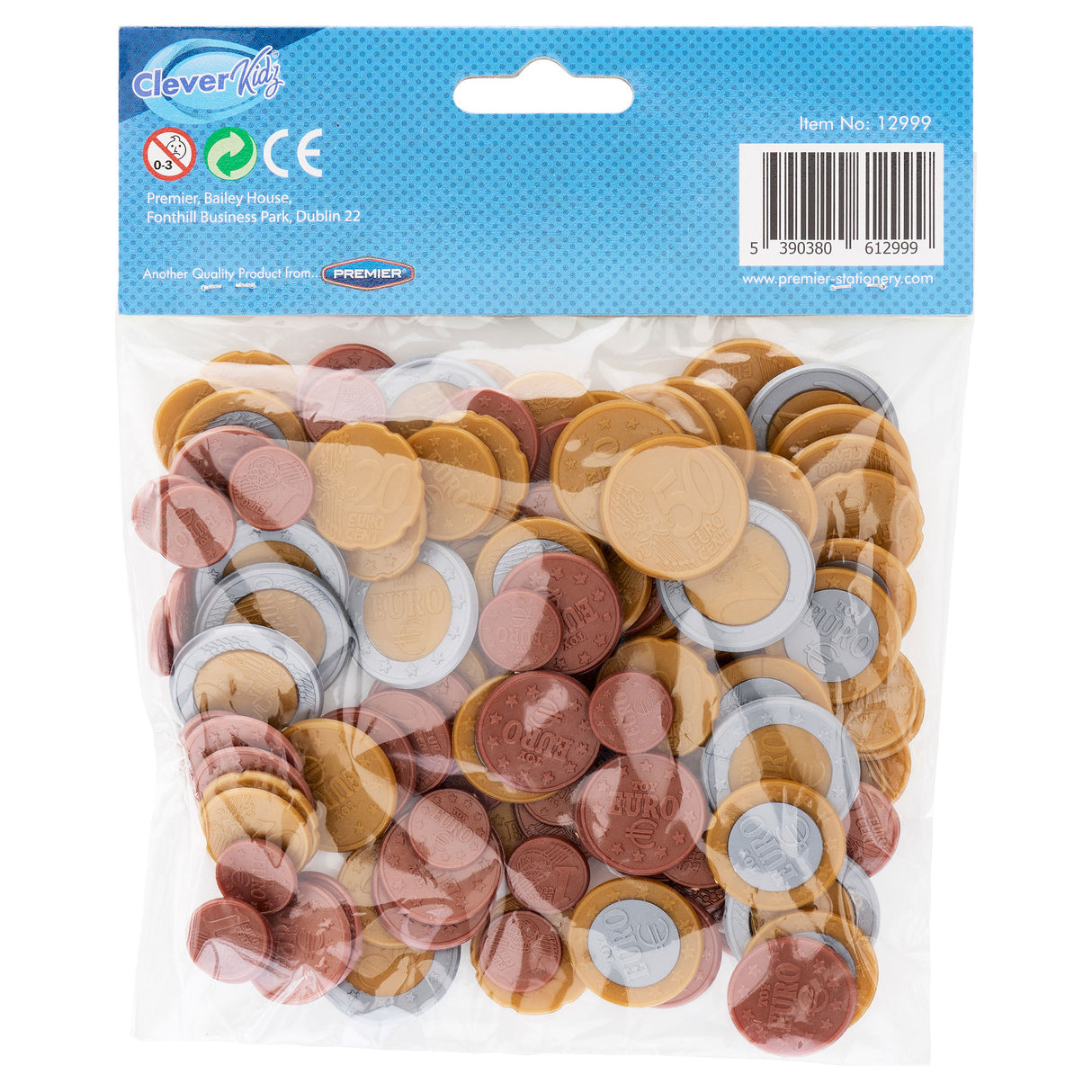 Clever Kidz - Coin Money Set - Euro - 120 Pieces by Clever Kidz on Schoolbooks.ie