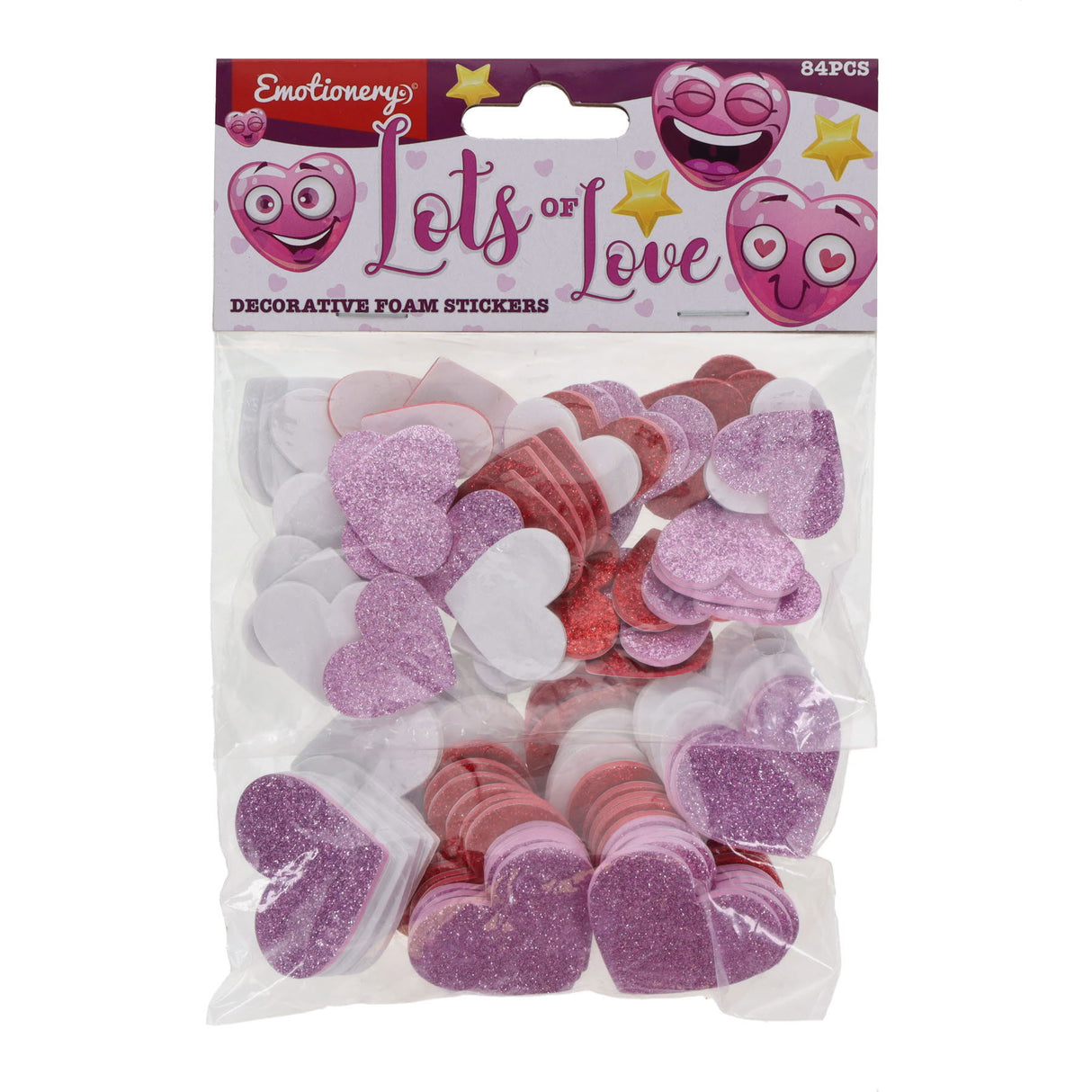 Emotionery - Lots of Love Hearts - Glitter Foam Stickers - Packet of 84 by Emotionery on Schoolbooks.ie