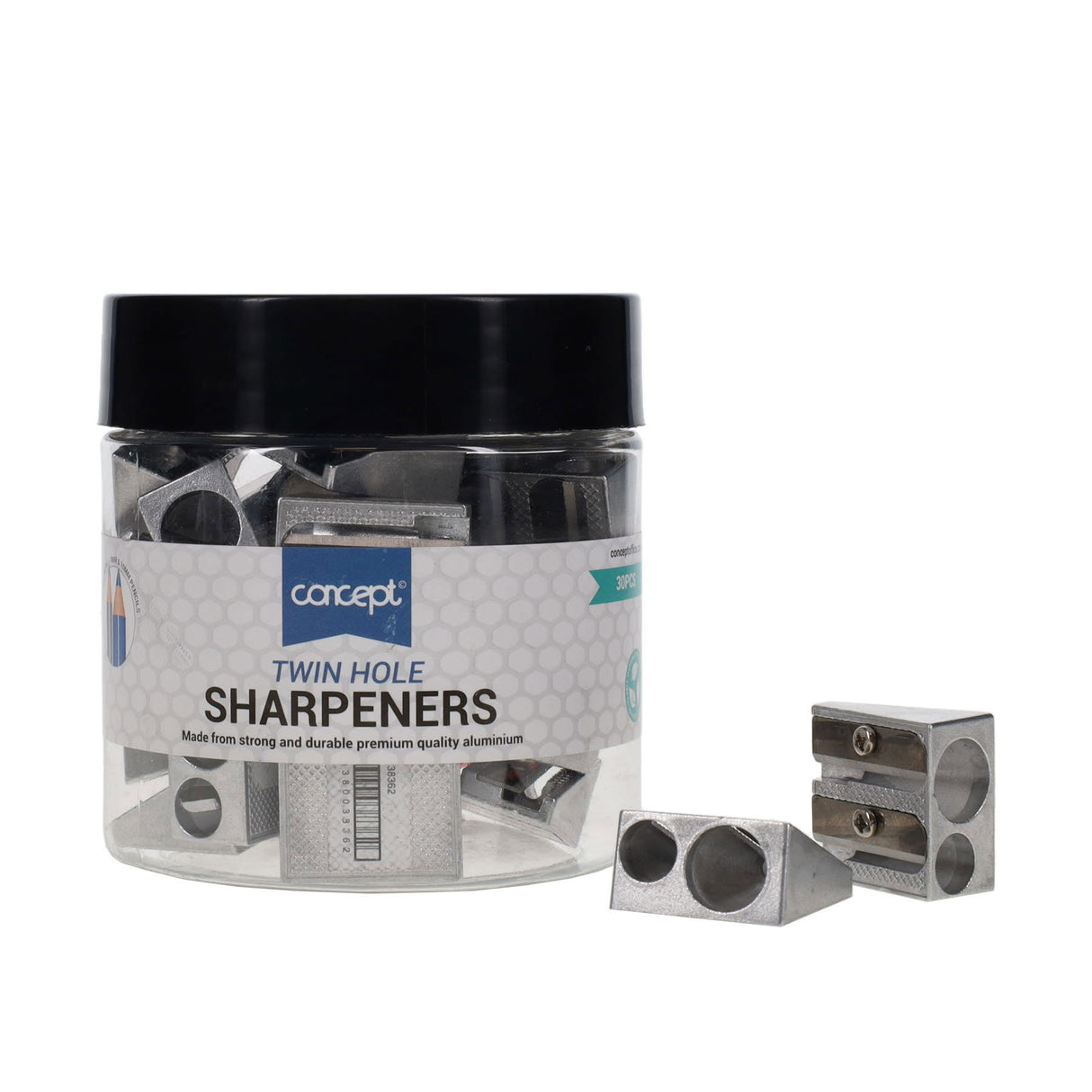 Concept - Twin Hole Metal Pencil Sharpener by Concept on Schoolbooks.ie