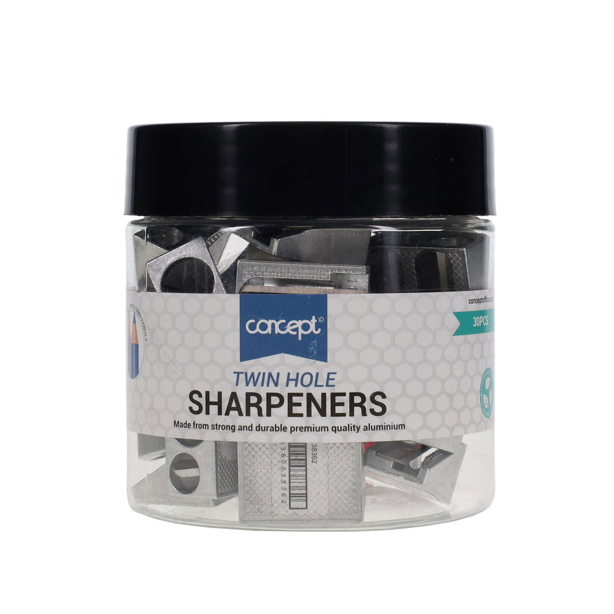 Concept - Twin Hole Metal Pencil Sharpener by Concept on Schoolbooks.ie