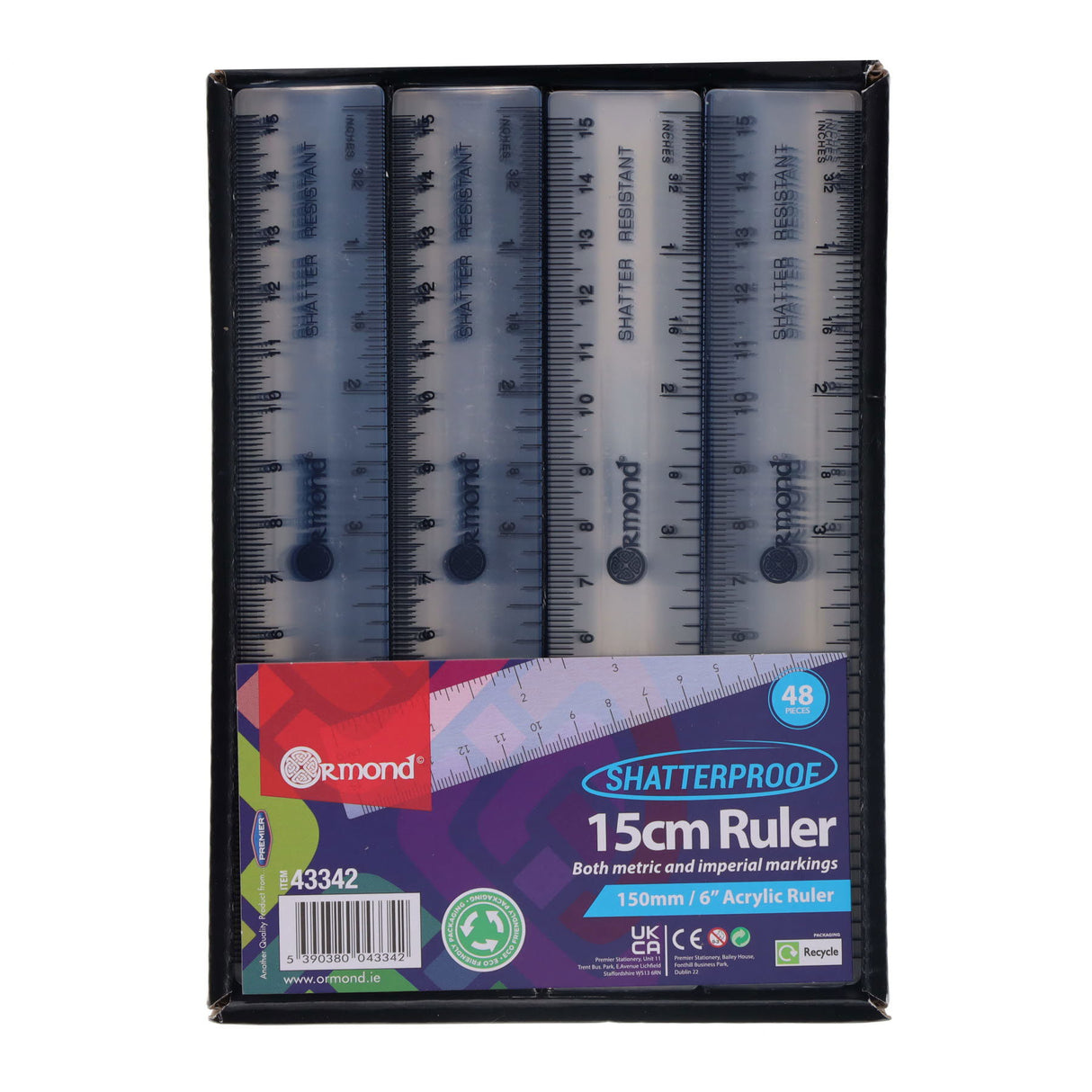 Ormond - 6''/15cm Transparent Ruler by Ormond on Schoolbooks.ie
