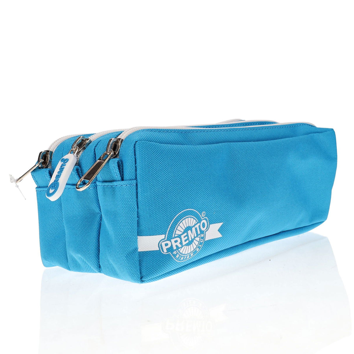 Premto - Pencil Case - 3 Pocket - Printer Blue by Premto on Schoolbooks.ie
