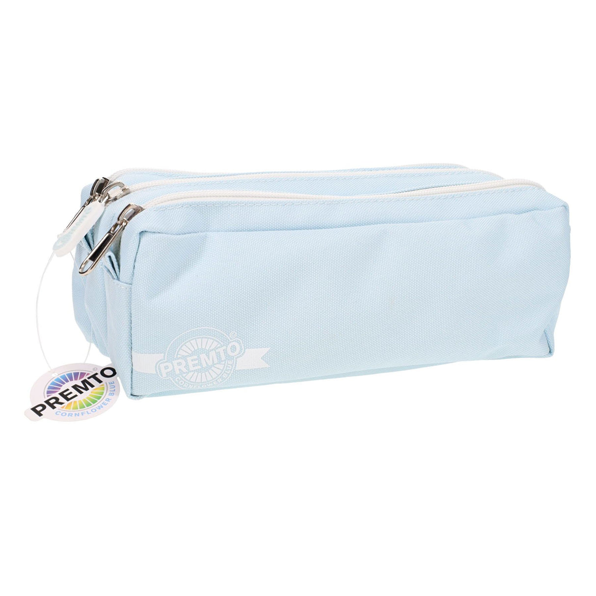■ Premto - Pencil Case - 3 Pocket - Pastel - Cornflower Blue by Premto on Schoolbooks.ie
