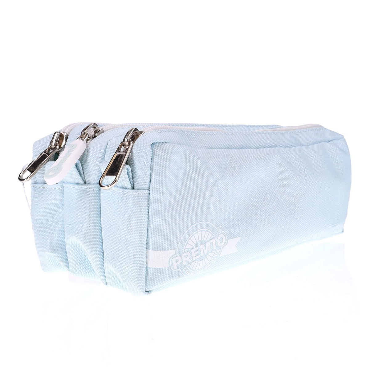 ■ Premto - Pencil Case - 3 Pocket - Pastel - Cornflower Blue by Premto on Schoolbooks.ie