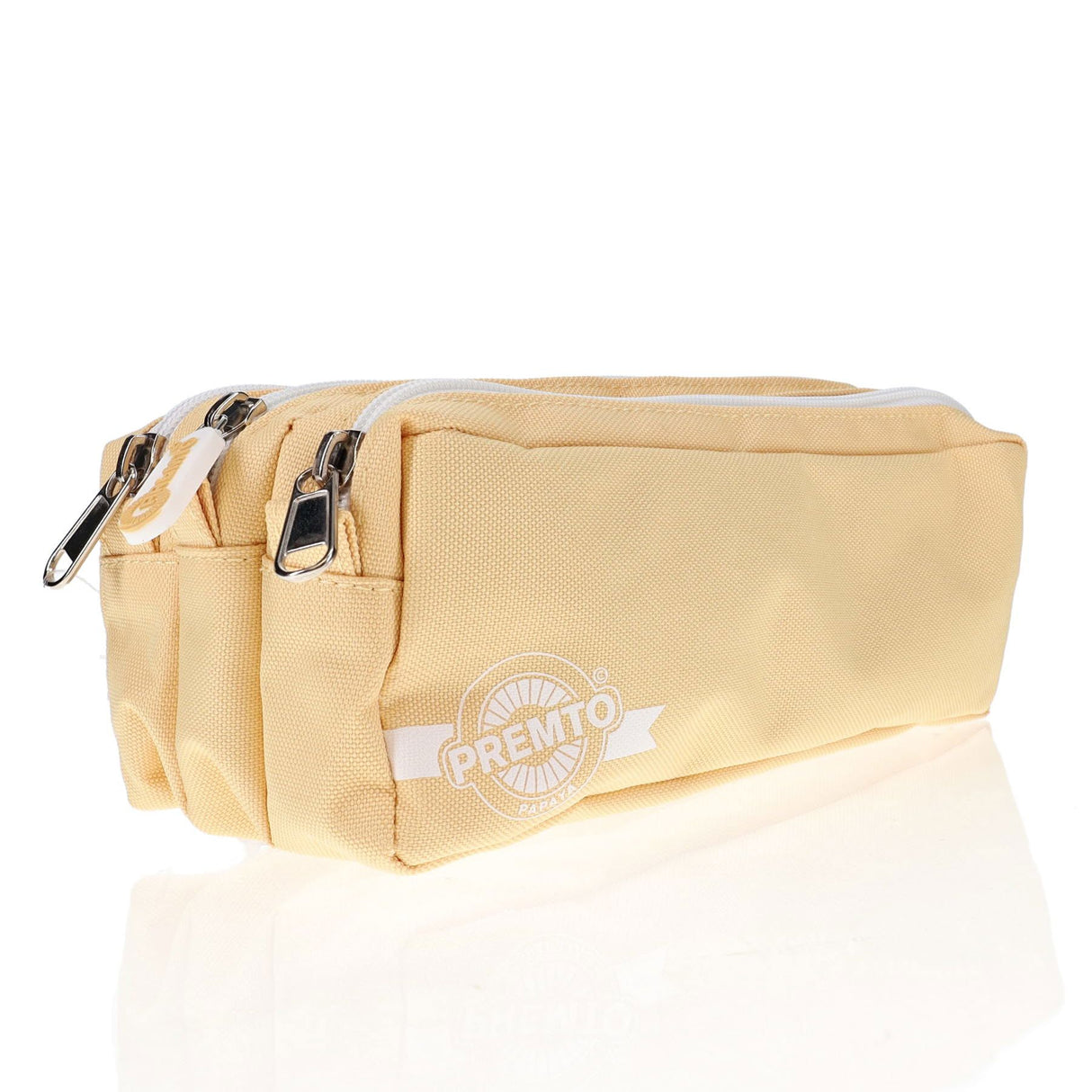 Premto - Pencil Case - 3 Pocket - Pastel - Papaya by Premto on Schoolbooks.ie