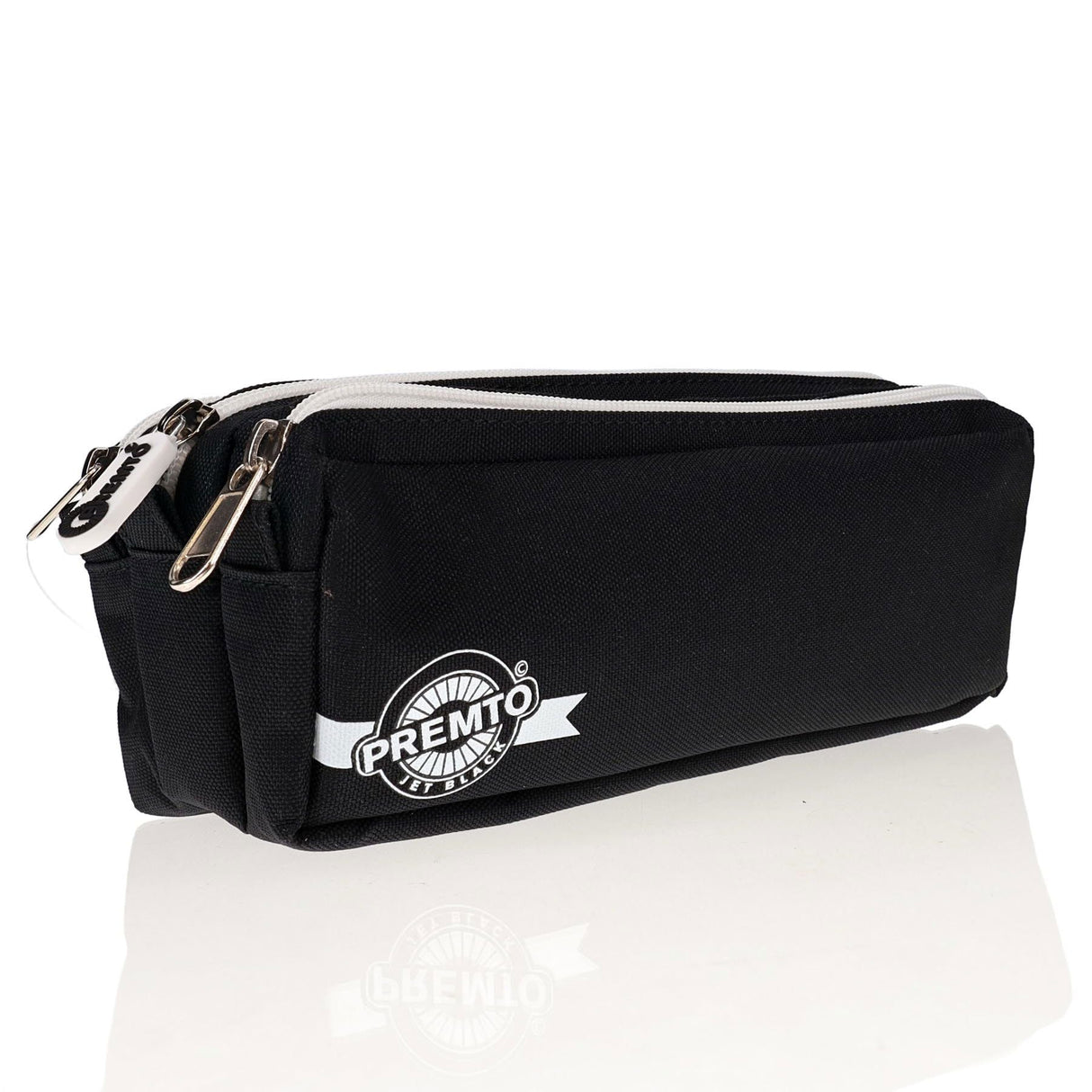 Premto - Pencil Case - 3 Pocket - Jet Black by Premto on Schoolbooks.ie