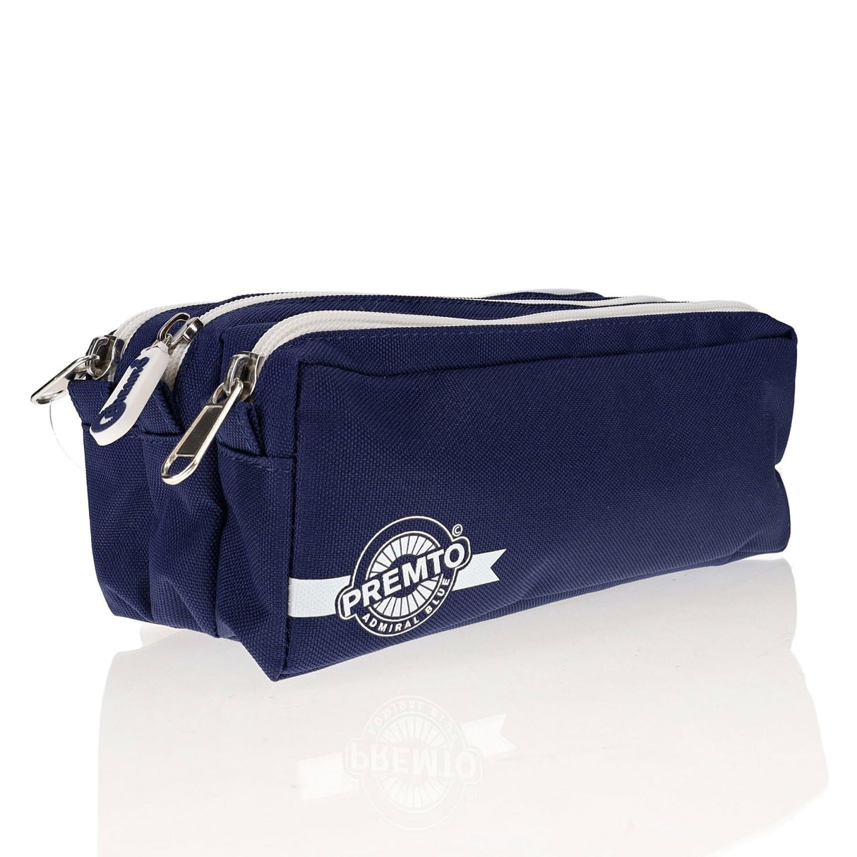 Premto - Pencil Case - 3 Pocket - Admiral Blue by Premto on Schoolbooks.ie