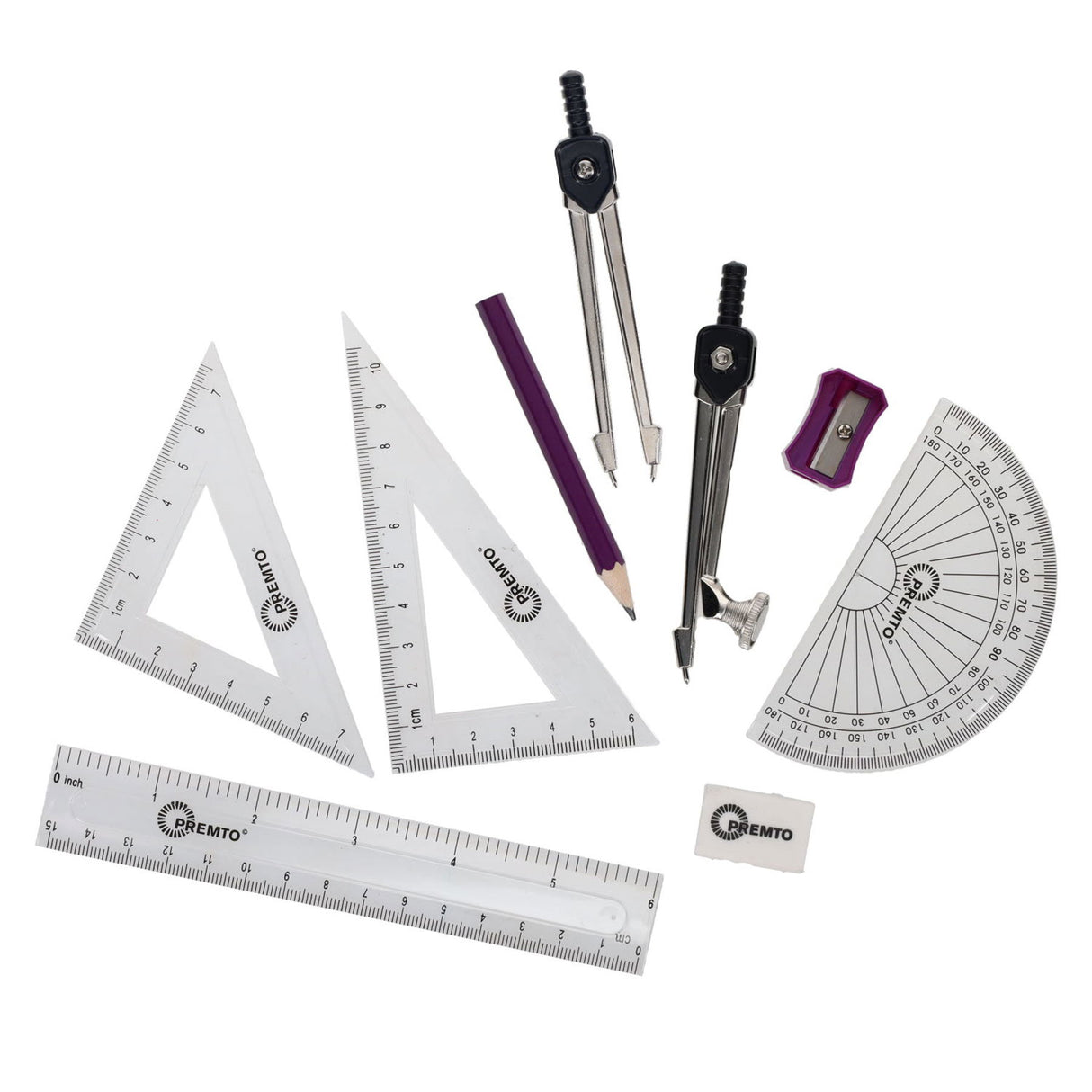 Premto - Maths Set - 9 Piece - Asst