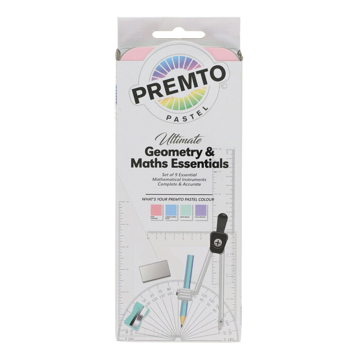 Premto - Pastel Maths Set - 9 Piece - Asst