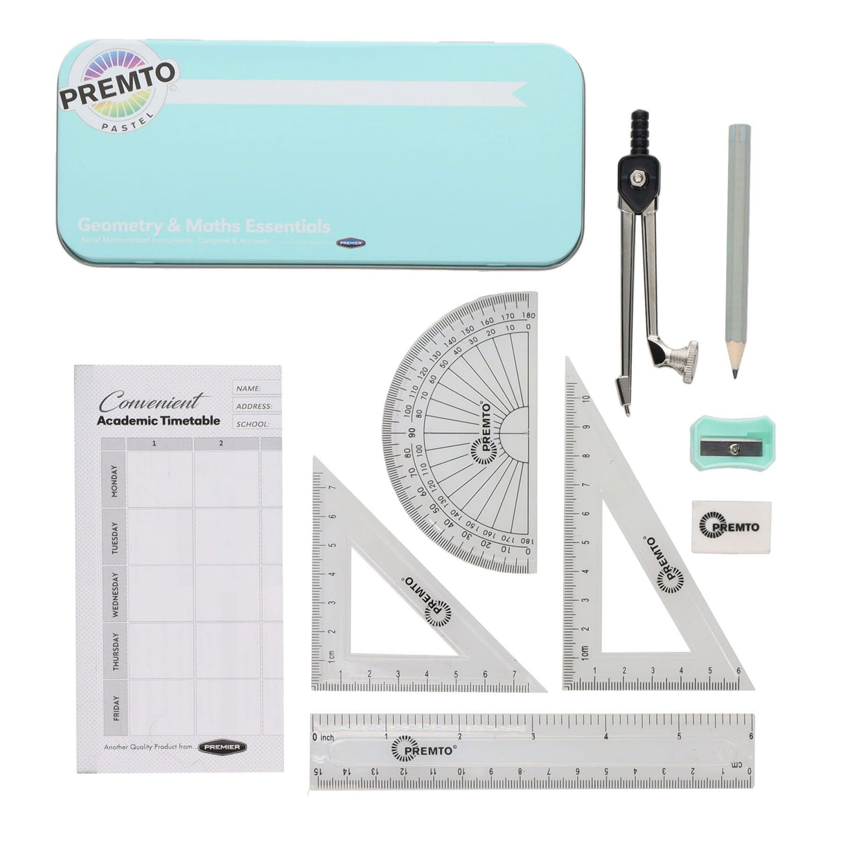 Premto - Pastel Maths Set - 9 Piece - Asst